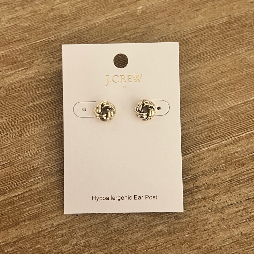 J. Crew Twisted Gold Stud Earrings